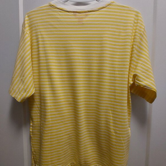 JOE FRESH Women's 100% Cotton Yellow/White Stripes Short Sleeves T-Shirt - S/P - Picture 3 of 9
